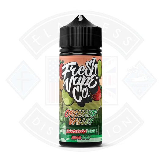 Fresh Vape Co Orchard Valley - Strawberry & Pear 0mg 100ml Shortfill