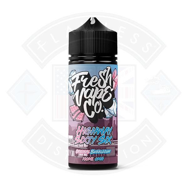 Fresh Vape Co Highway 66 - Bubblegum Ice 0mg 100ml Shortfill