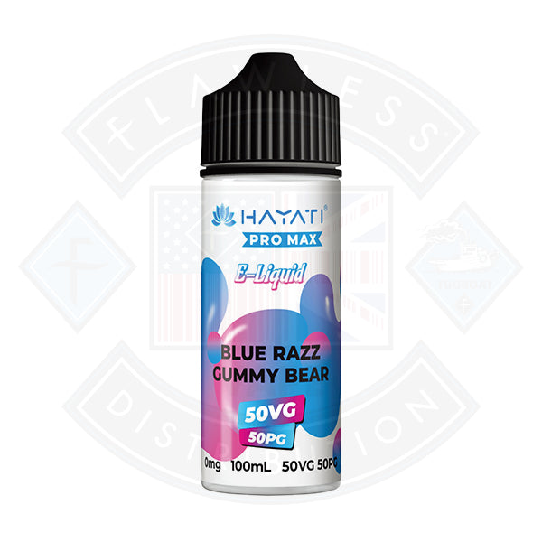 Hayati Pro Max 50/50 - Blue Razz Gummy Bear 0mg 100ml Shortfill