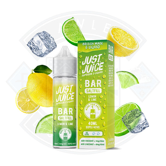 Just Juice Bar - Lemon Lime  40ml 0mg Shortfill E-Liquid