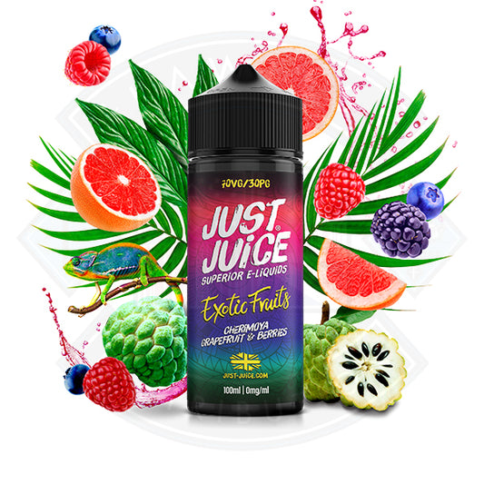 Just Juice Exotic - Cherimoya, Grapefruit & Berries 0mg 100ml Shortfill