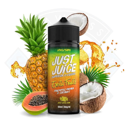 Just Juice Exotic - Pineapple Papaya & Coconut 100ml 0mg Shortfill E-liquid