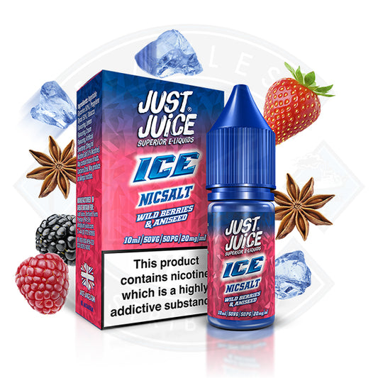 Just Juice Ice Wild Berries and Aniseed Nic Salt 10ml E-Liquid