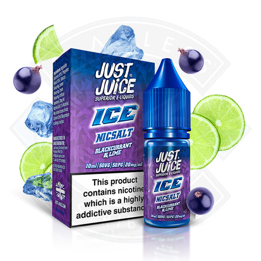 Just Juice Ice Blackcurrant and Lime Nic Salt 10ml E-Liquid