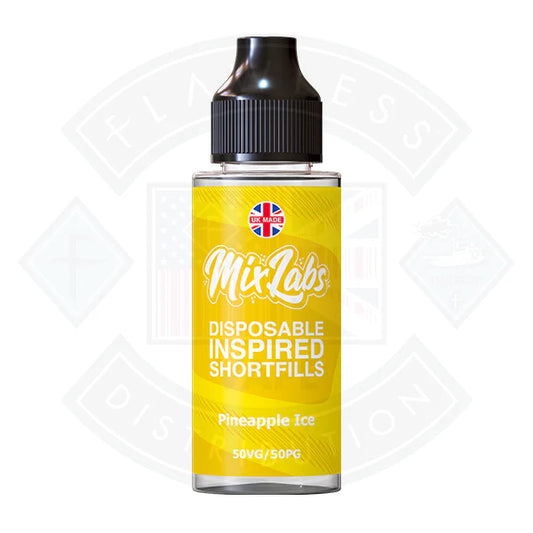 Mix Labs 50/50 - Pineapple Ice 0mg 100ml Shortfill