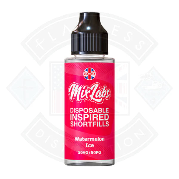 Mix Labs 50/50 - Watermelon Ice 0mg 100ml Shortfill