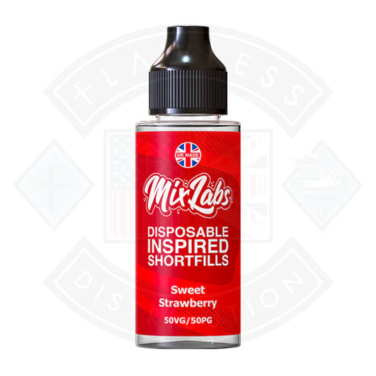 Mix Labs 50/50 -  Sweet Strawberry 0mg 100ml Shortfill