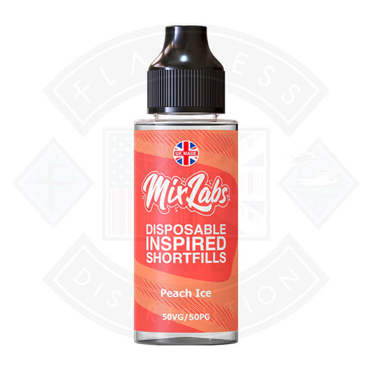 Mix Labs 50/50 - Peach Ice 0mg 100ml Shortfill