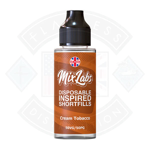 Mix Labs 50/50 - Cream Tobacco 0mg 100ml Shortfill