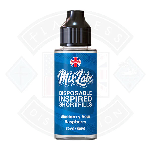 Mix Labs 50/50 - Blueberry Sour Raspberry 0mg 100ml Shortfill