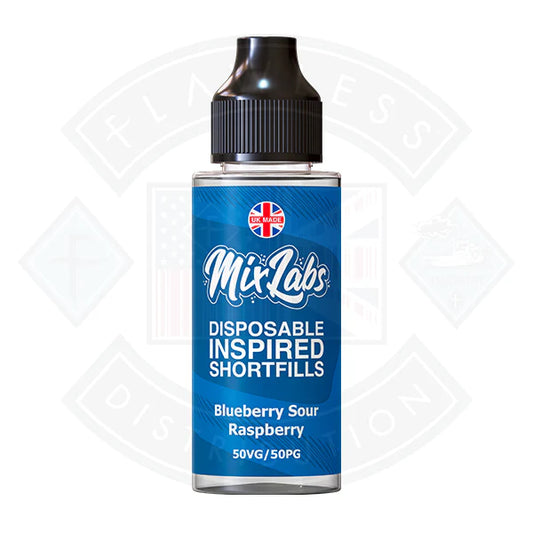 Mix Labs 50/50 - Blueberry Sour Raspberry 0mg 100ml Shortfill