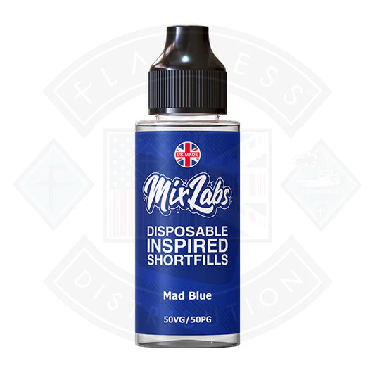 Mix Labs 50/50 - Mad Blue 0mg 100ml Shortfill