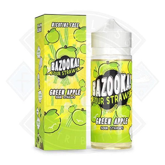 Bazooka Sour Straws Green Apple 0mg 100ml Shortfill - Flawless Vape Shop