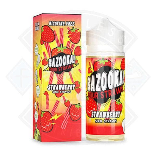 Bazooka Sour Straws Strawberry 0mg 100ml Shortfill - Flawless Vape Shop