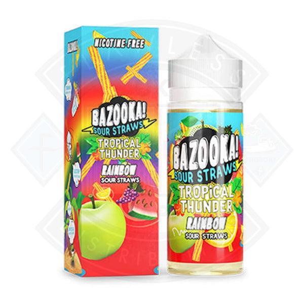 Bazooka Sour Straws - Tropical Thunder Rainbow 0mg 100ml Shortfill - Flawless Vape Shop