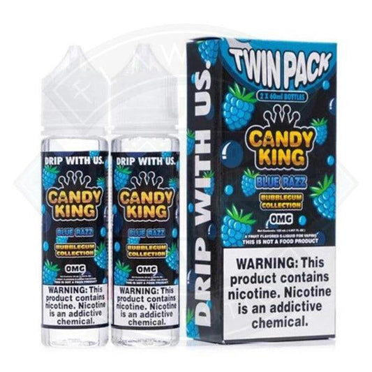 Candy King Twin Pack Bubblegum Collection - Blue Razz 0mg 2x50ml Shortfill - Flawless Vape Shop