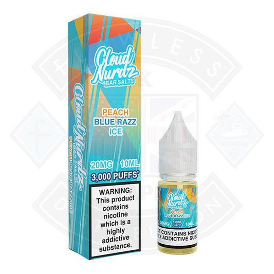 Cloud Nurdz Ice Peach Blue Razz Nic Salt 10ml - Flawless Vape Shop