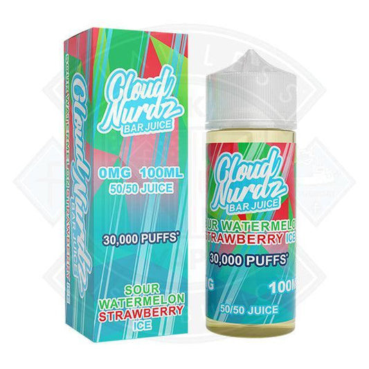 Cloud Nurdz - Ice Sour Watermelon Strawberry 0mg 100ml Shortfill - Flawless Vape Shop