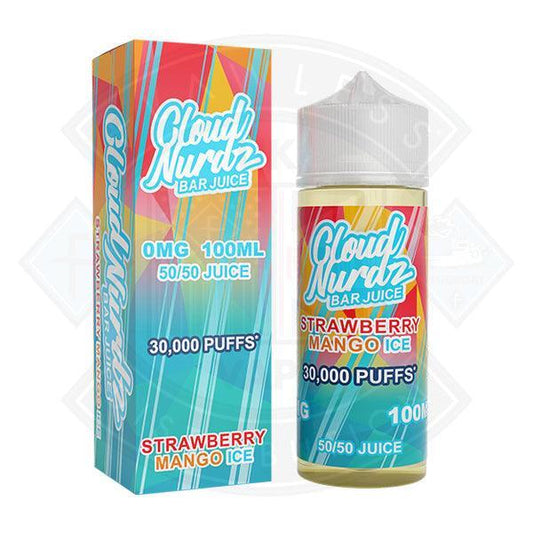 Cloud Nurdz - Ice Strawberry Mango 0mg 100ml Shortfill - Flawless Vape Shop