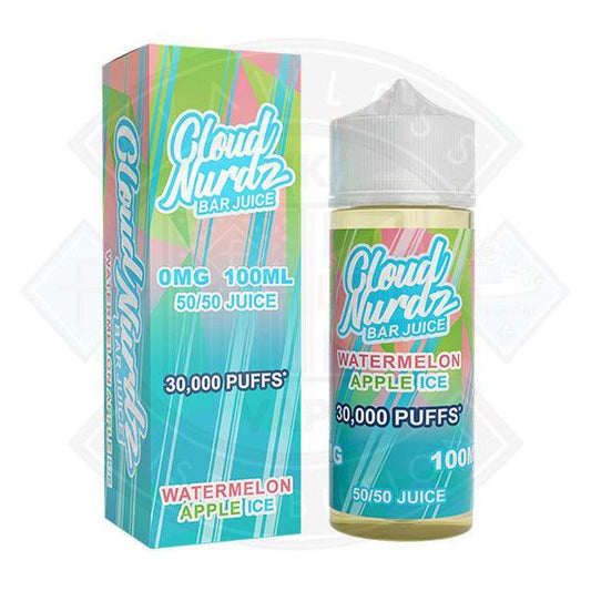 Cloud Nurdz - Ice Watermelon Apple 0mg 100ml Shortfill - Flawless Vape Shop