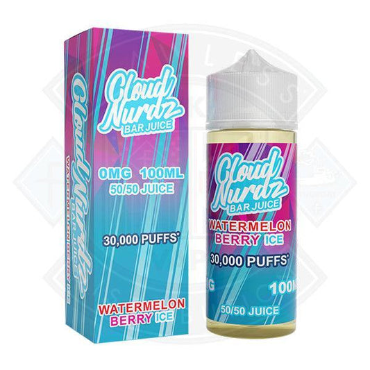 Cloud Nurdz - Ice Watermelon Berry 0mg 100ml Shortfill - Flawless Vape Shop