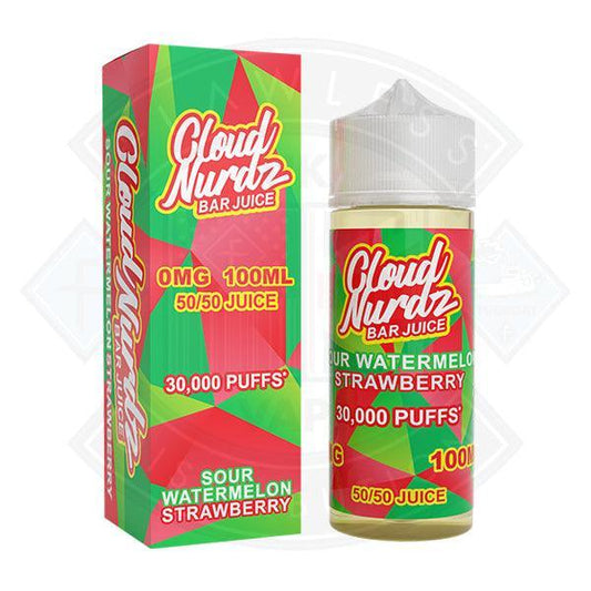 Cloud Nurdz - Sour Watermelon Strawberry 0mg 100ml Shortfill - Flawless Vape Shop