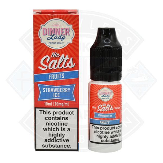 Dinner Lady Nic Salt - Fruits - Strawberry Ice 10ml - Flawless Vape Shop