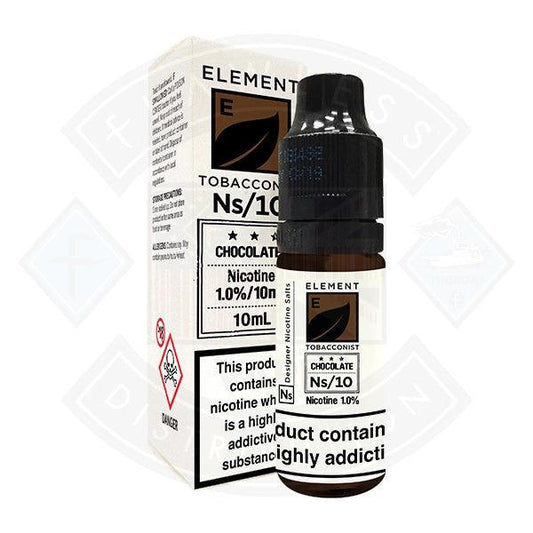 Element Eliquid Chocolate Tobacco Nic Salt 10ml - Flawless Vape Shop