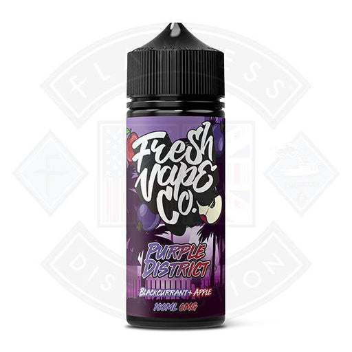 Fresh Vape Co. Purple District Blackcurrant & Apple 0mg 100ml Shortfill - Flawless Vape Shop