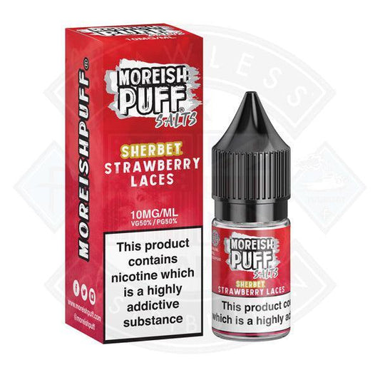 Moreish Puff Nic Salt Sherbet Strawberry Laces 10ml - Flawless Vape Shop