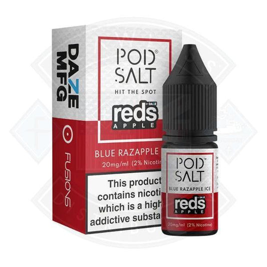 Pod Salt Reds Apple Blue Razapple Fusion Series 20mg 10ml E-Liquid - Flawless Vape Shop