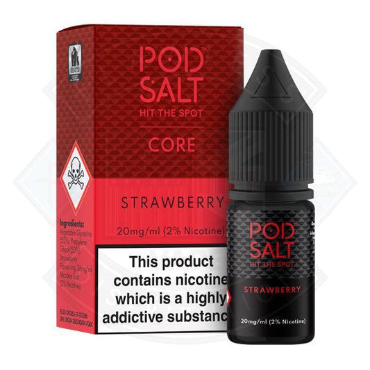 Pod Salt Strawberry Nic Salt 11mg 10ml E-Liquid - Flawless Vape Shop