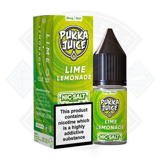 Pukka Juice - Nic Salt Lime Lemonade 10ml 10mg E-liquid - Flawless Vape Shop