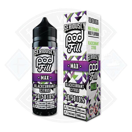 Seriously Pod Fill MAX - Blackcurrant Citrus 40ml 0mg Shortfill E-Liquid - Flawless Vape Shop