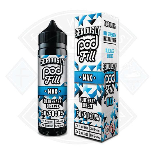 Seriously Pod Fill MAX - Blue Razz Breeze 40ml 0mg Shortfill E-Liquid - Flawless Vape Shop