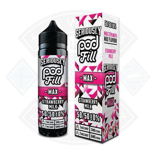 Seriously Pod Fill MAX - Strawberry Milk 40ml 0mg Shortfill E-Liquid - Flawless Vape Shop