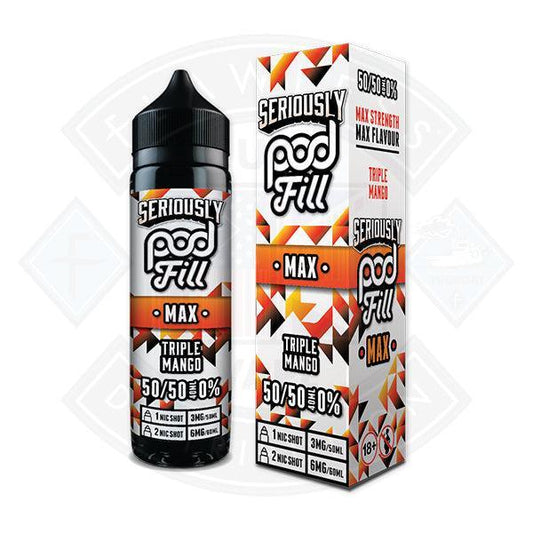 Seriously Pod Fill MAX - Triple Mango 40ml 0mg Shortfill E-Liquid - Flawless Vape Shop