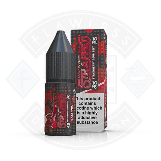 Strapped Candy Powered Nic Salt - Strawberry Sour Belt 10mg 10ml E-liquid - Flawless Vape Shop