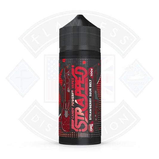 Strapped Candy Powered - Strawberry Sour Belt 0mg 100ml Shortfill E Liquid - Flawless Vape Shop