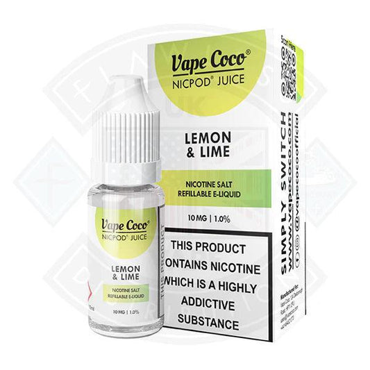 Vape Coco Lemon & Lime Nic Salt 10ml - Flawless Vape Shop