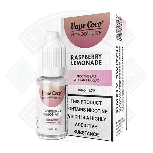 Vape Coco Raspberry Lemonade Nic Salt 10ml - Flawless Vape Shop