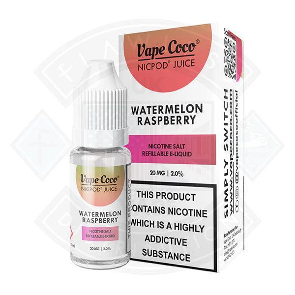 Vape Coco Watermelon Raspberry Nic Salt 10ml - Flawless Vape Shop