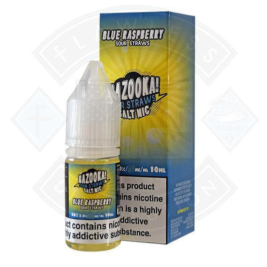 Bazooka Sour Straws Salt Nic Blue Raspberry 10ml - Flawless Vape Shop