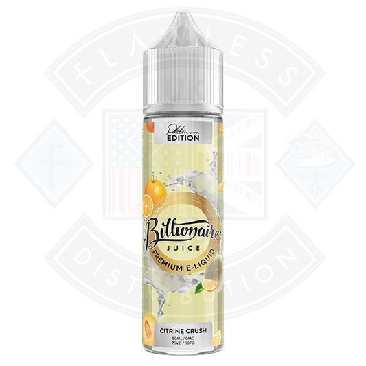 Billionaire Juice Platinum Series - Citrine Crush 0mg 50ml Shortfill - Flawless Vape Shop