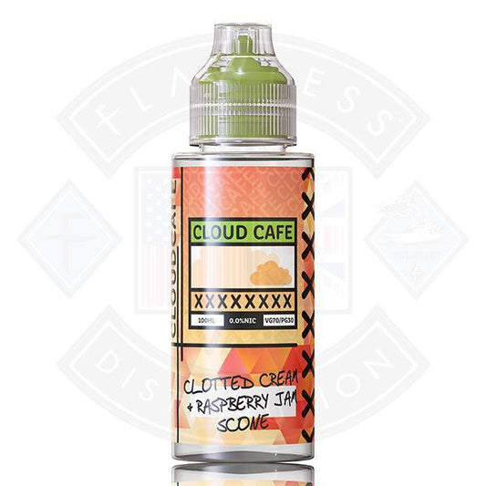 Cloud Café- Clotted Cream Raspberry Jam Scone 0mg 100ml Shortfill - Flawless Vape Shop