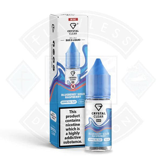 Crystal Clear Bar Nic Salts 10ml - Blueberry Sour Raspberry - Flawless Vape Shop