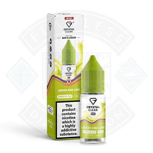 Crystal Clear Bar Nic Salts 10ml - Lemon and Lime - Flawless Vape Shop