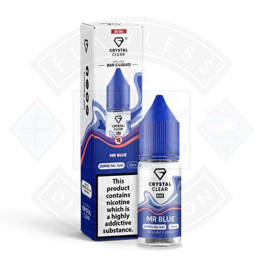 Crystal Clear Bar Nic Salts 10ml - Mr Blue - Flawless Vape Shop