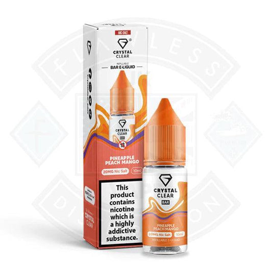 Crystal Clear Bar Nic Salts 10ml - Pineapple Peach Mango - Flawless Vape Shop