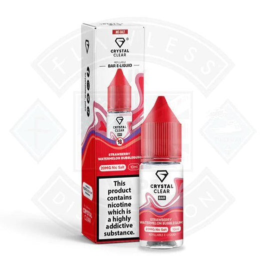 Crystal Clear Bar Nic Salts 10ml - Strawberry Watermelon Bubblegum - Flawless Vape Shop